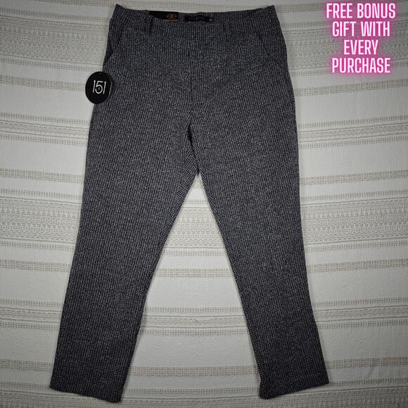 Ono5One Black Textured Trousers with Pockets Size L Comfy NWT - Picture 1 of 8
